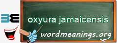 WordMeaning blackboard for oxyura jamaicensis